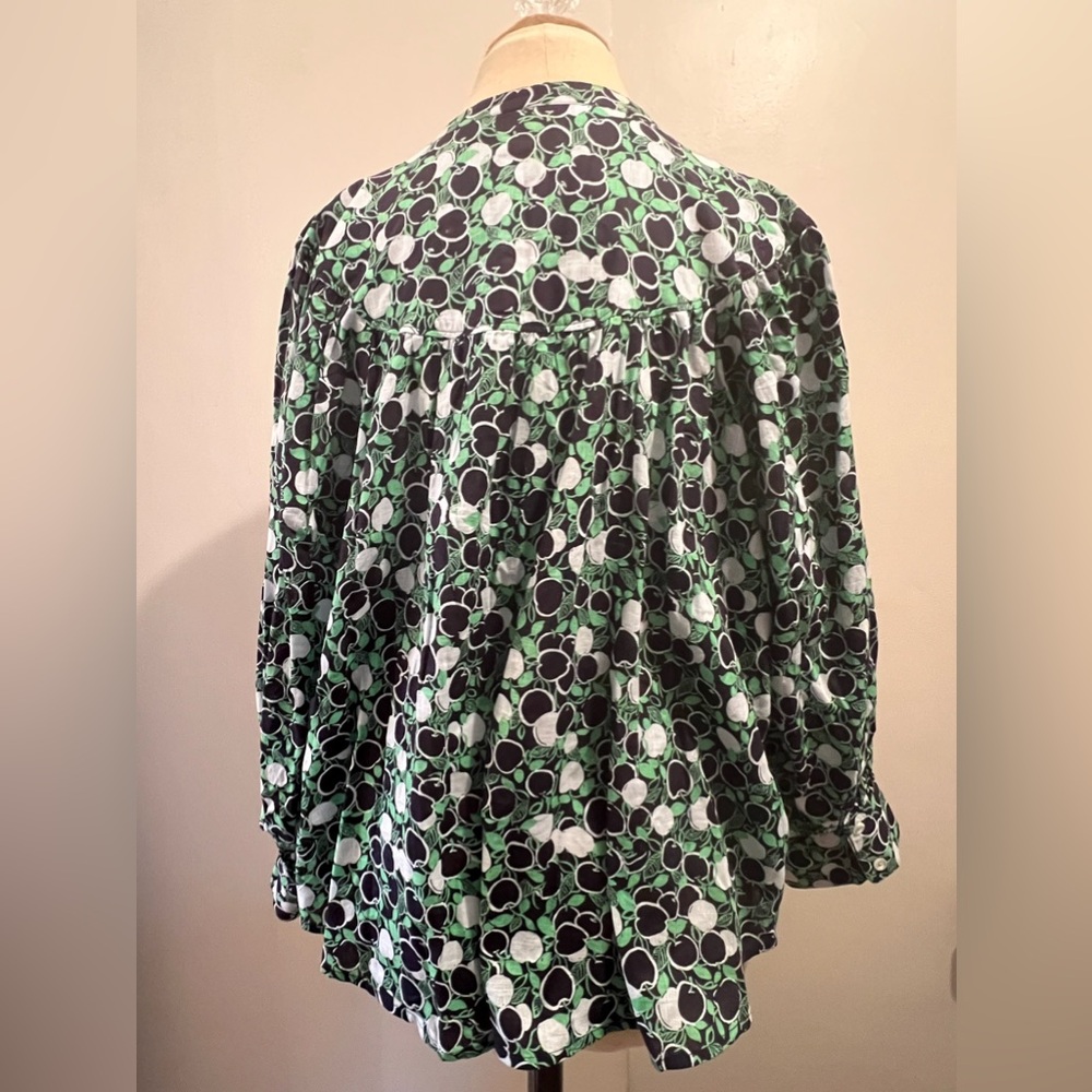 Maeve for Anthropology Green/blue cotton blouse Size XL - Picture 2 of 4